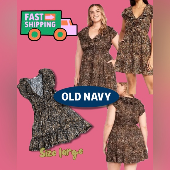 Old Navy Dresses & Skirts - ❤️ Old Navy Leopard Dress Size Large